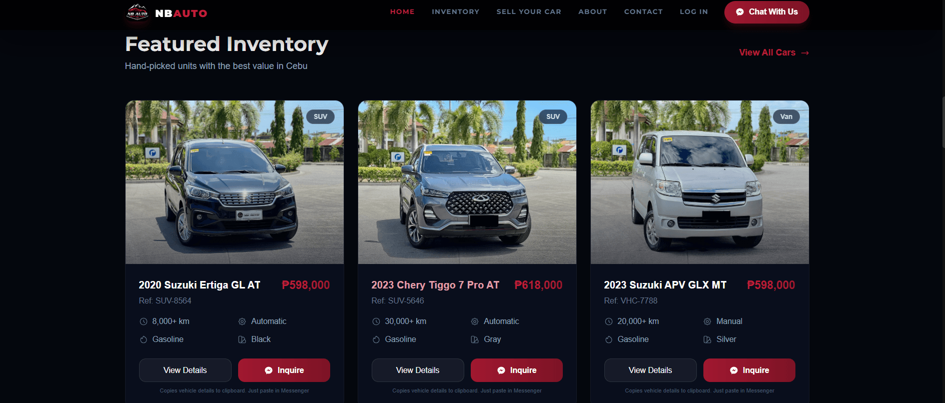 Public Inventory — Filter and Browse Vehicles