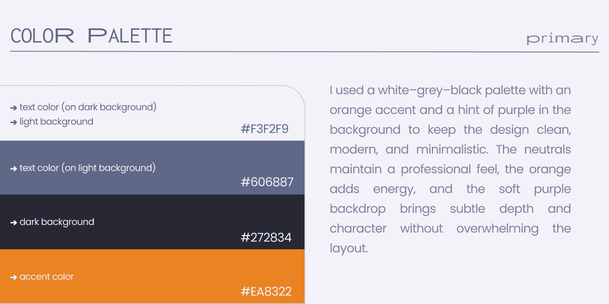 color palette section